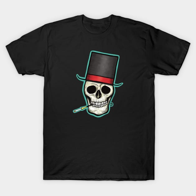 Mr. Top Hat Skull T-Shirt by Art from the Blue Room